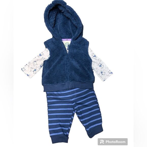 Little Me Baby Puppy 3 Piece Vest Set - Picture 2 of 11